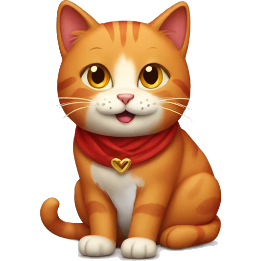 red grateful cat emoji