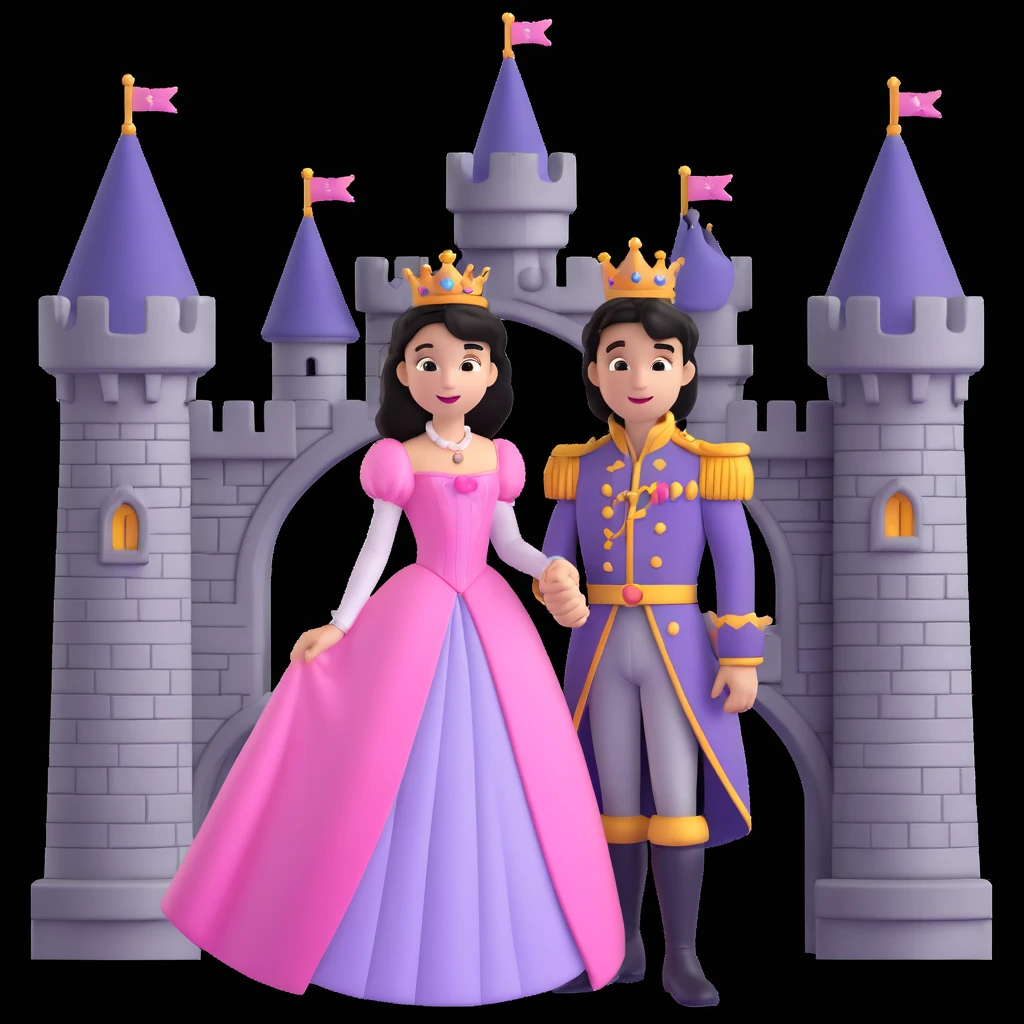 prince and princess disny dress close up photo in castle emoji