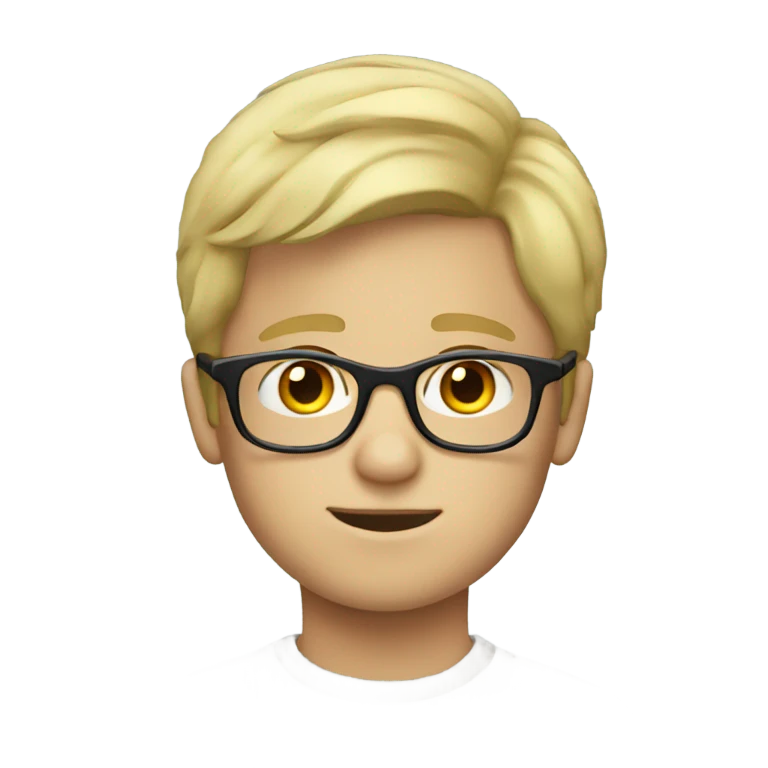 blonde haired boy with glasses emoji