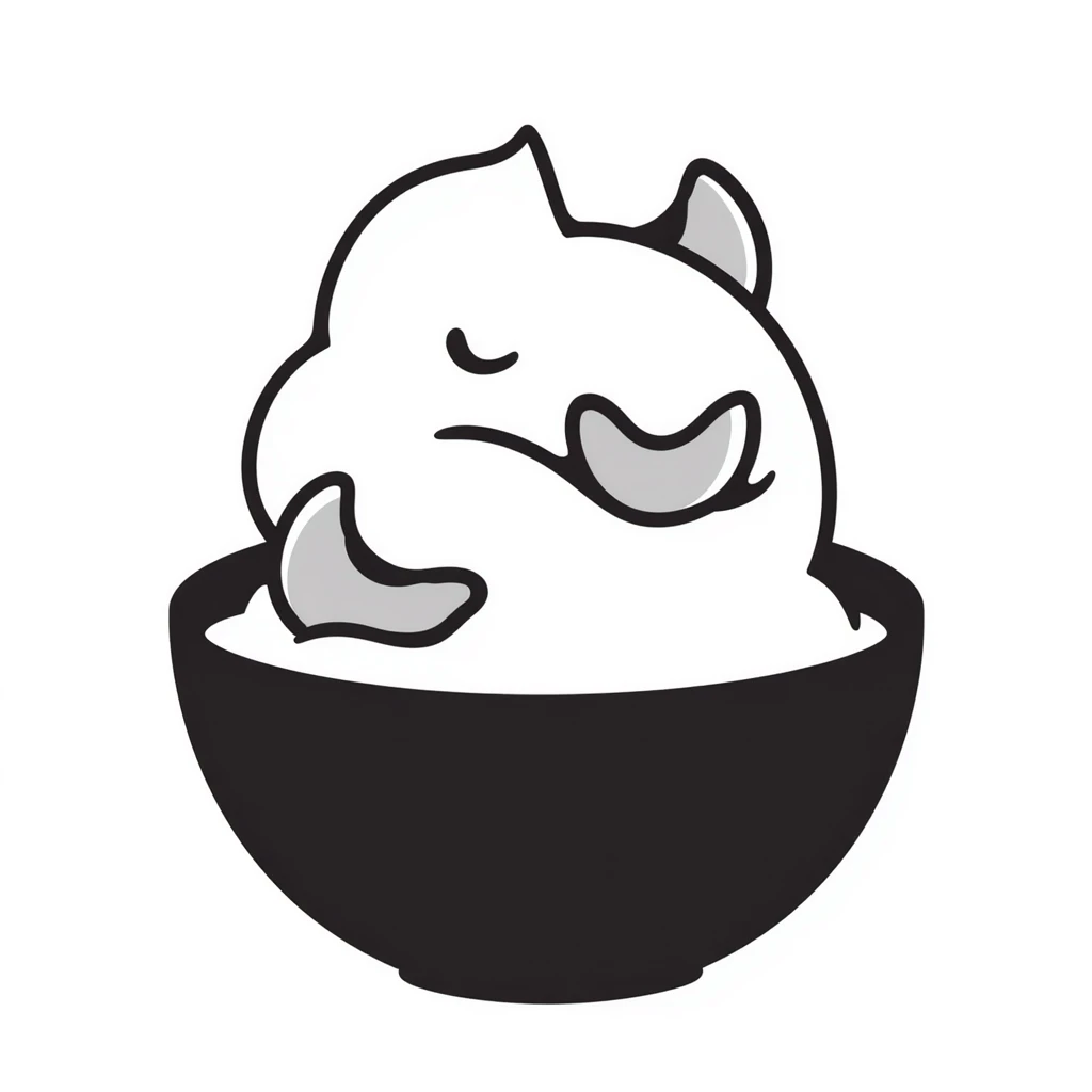 Hand-drawn peach ice cream with peach slices on top emoji