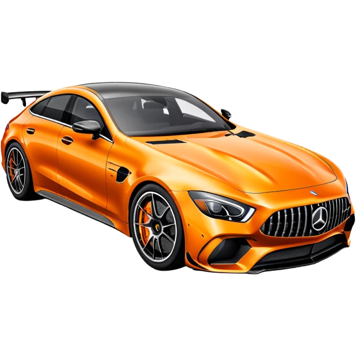 A orange Mercedes amg gt 4 door emoji