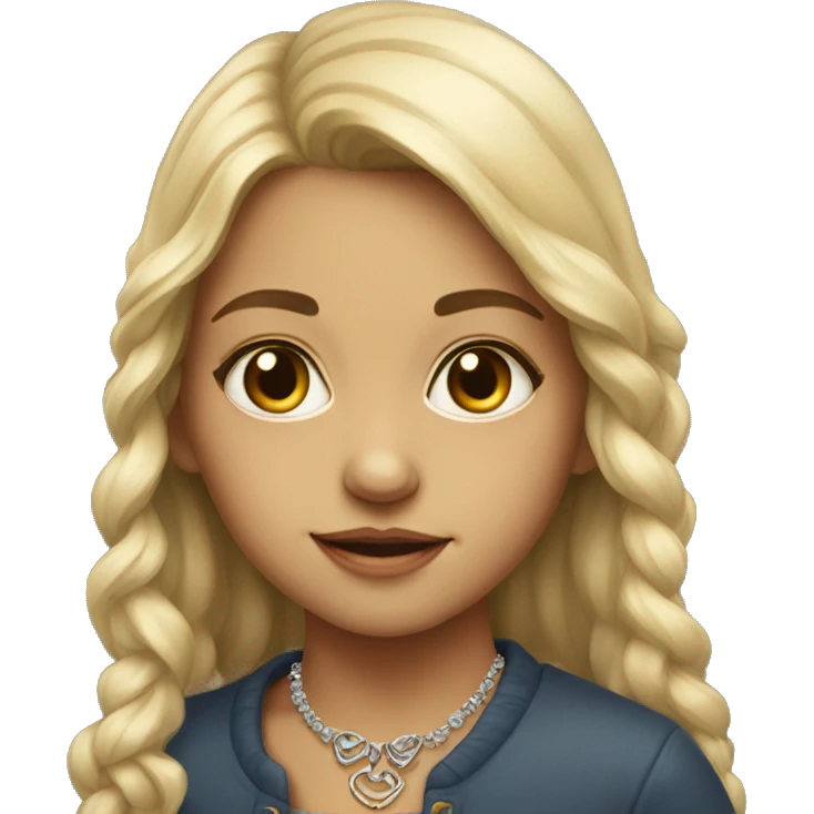 portrait of a girl with necklace emoji