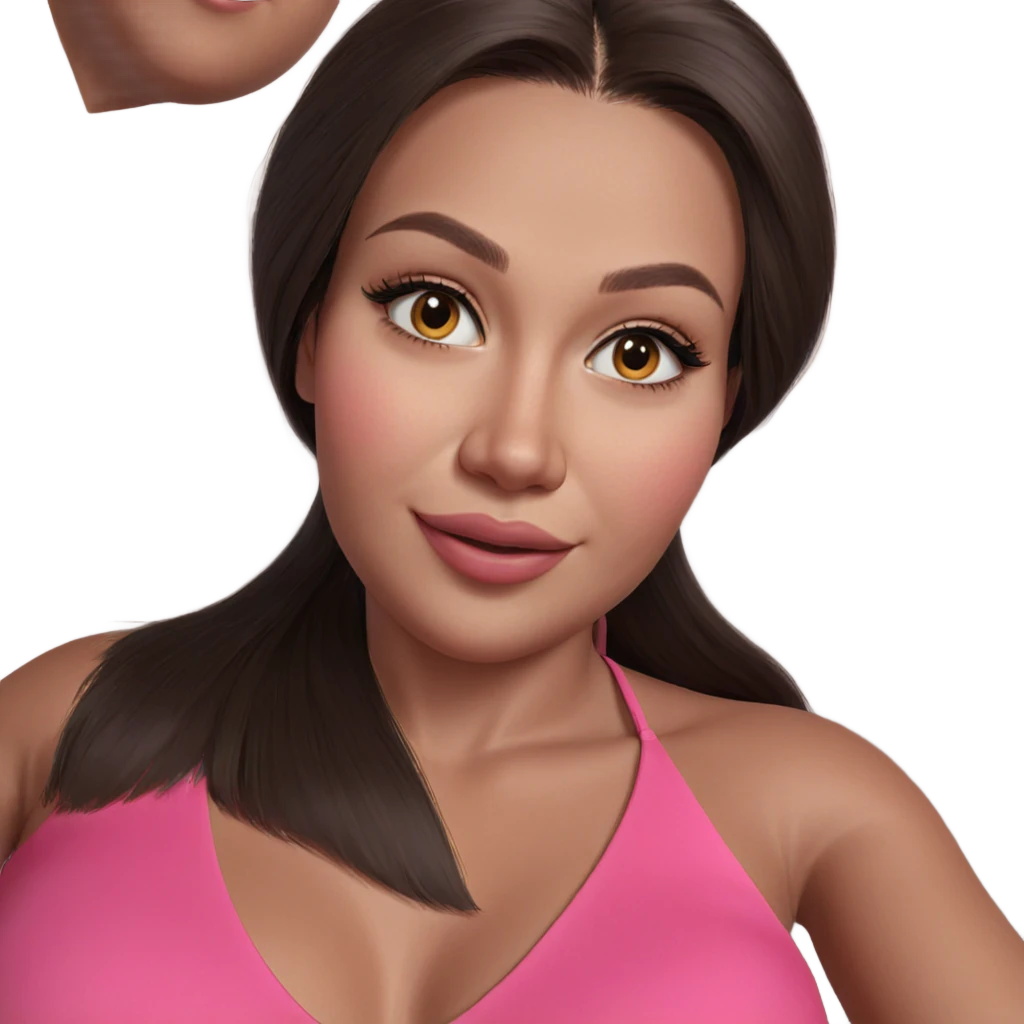 smiling girl in pink dress emoji