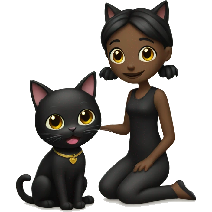 Black cat with a girl emoji