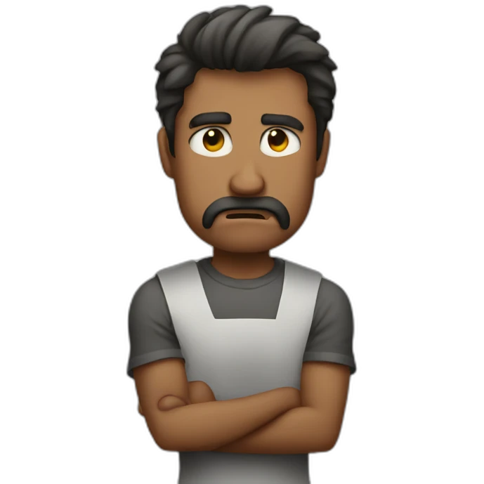 Cross his arms and angry man emoji