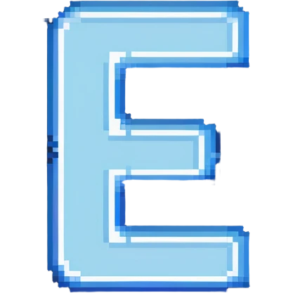 modern CSE logo, stylized CSE letters with digital pixel effect, blue and white emoji