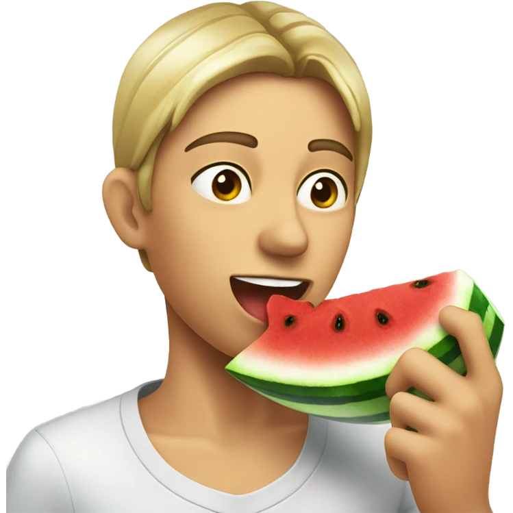 A person eating watermelon  emoji
