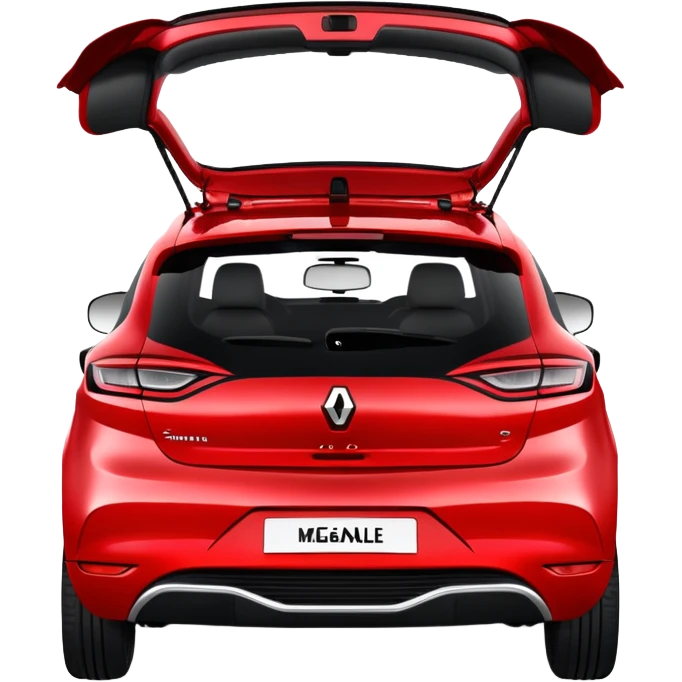 Renault Megane E-Tech electric car, rear view, red color with hatchback design emoji