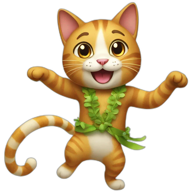 À cat dancing the hula hop emoji