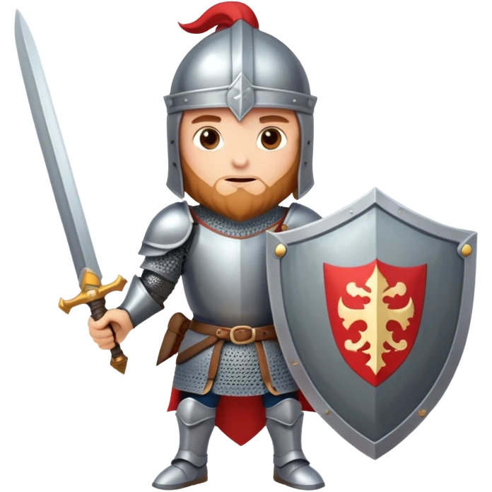 Brave knight on a quest with shield and sword emoji
