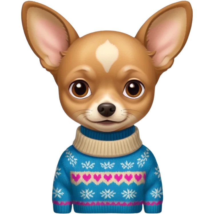 
 Standing all tan deer-head chihuahua wearing a sweater emoji
