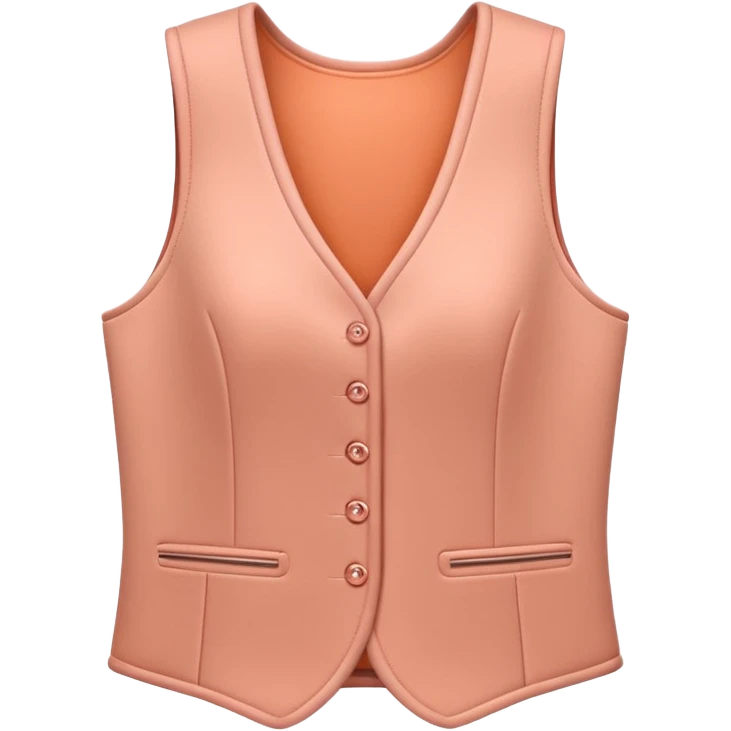 Apple-style 3D emoji of a women’s vest, sleeveless, fitted design, stylish cut, light fabric texture, feminine look, no background emoji