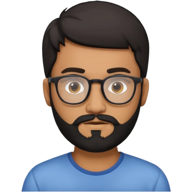 White Indian guy with glasses and a black beard emoji