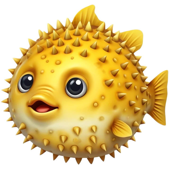 Yellow round cute puffer fish  emoji