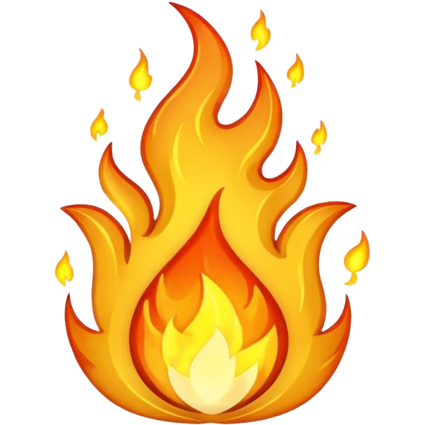 gold fire flame emoji