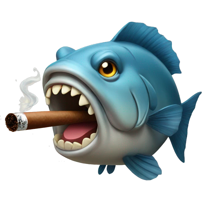 Big fat fish smoking a cigar emoji