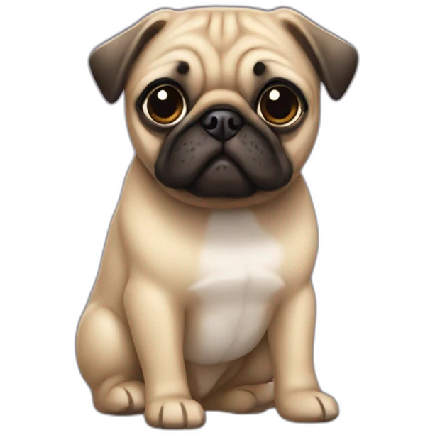 Perro-pug-niña emoji
