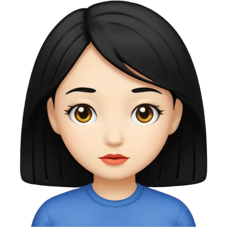 black hair girl emoji