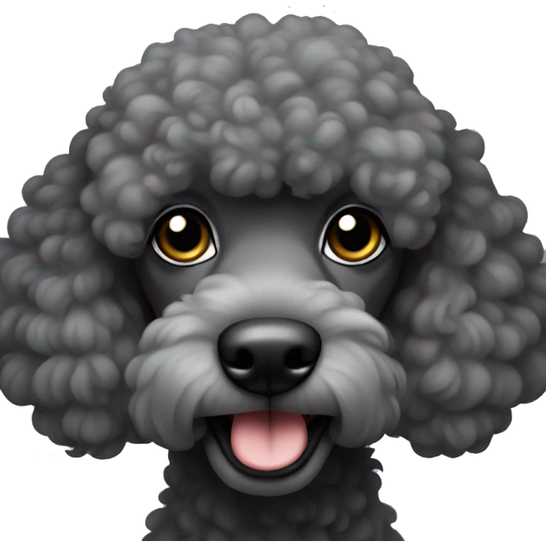 Dark grey poodle emoji