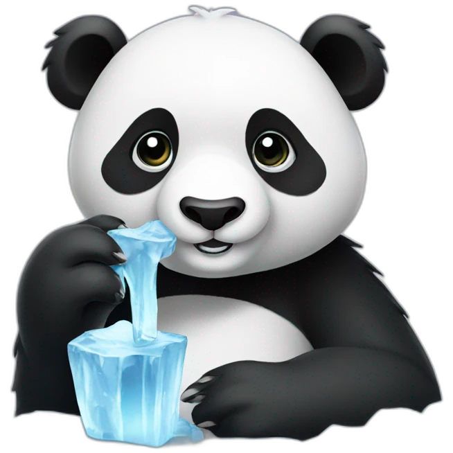 Panda eating ice  emoji