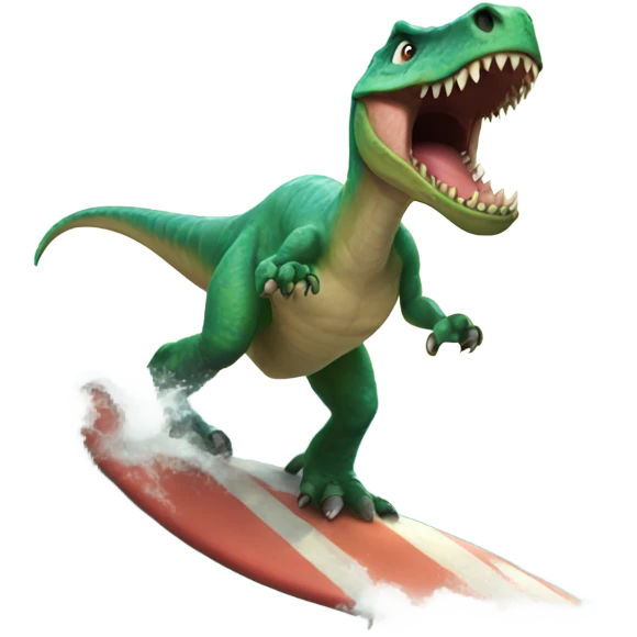 surfing dinosaur emoji