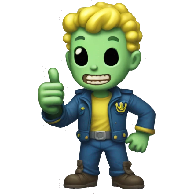 Vault boy ghoul cute thumbs up emoji