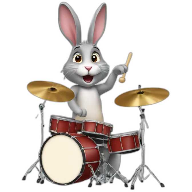 rabbit playing drums emoji