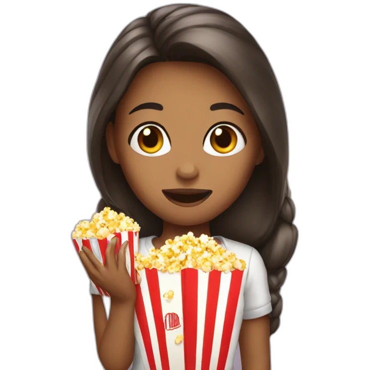 Girl eating popcorn  emoji