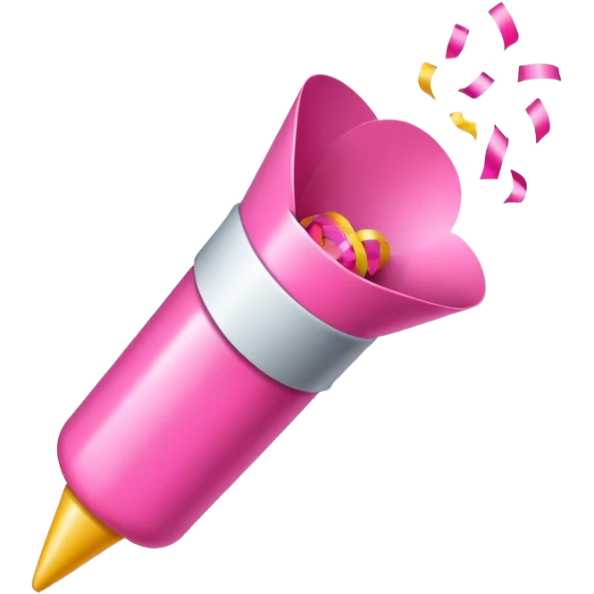 pink party popper emoji emoji