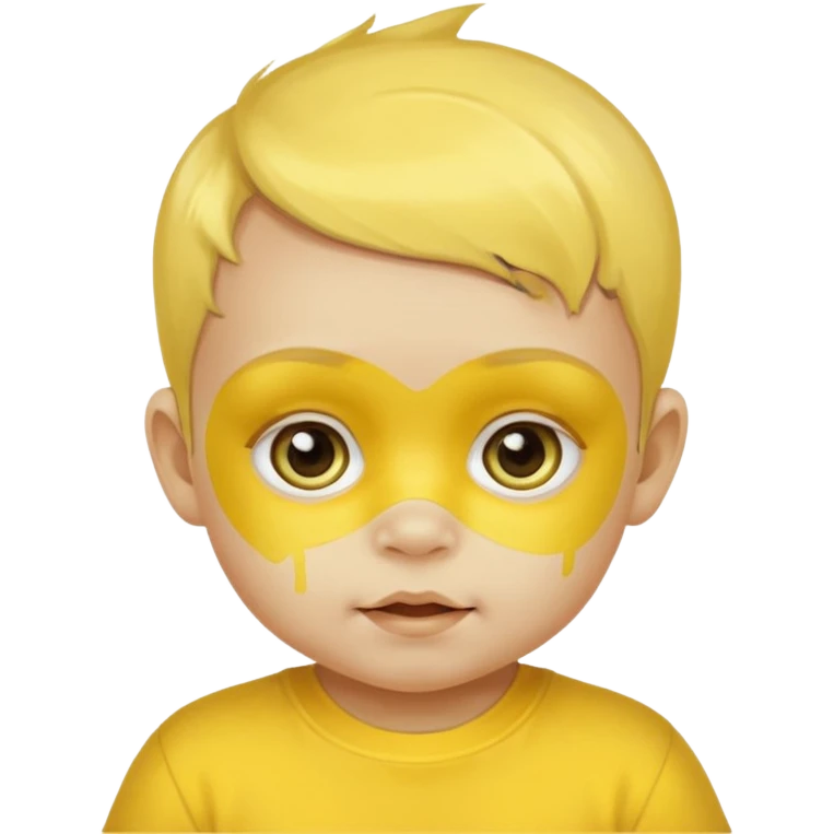 baby with yellow face paint and yellow shirt emoji