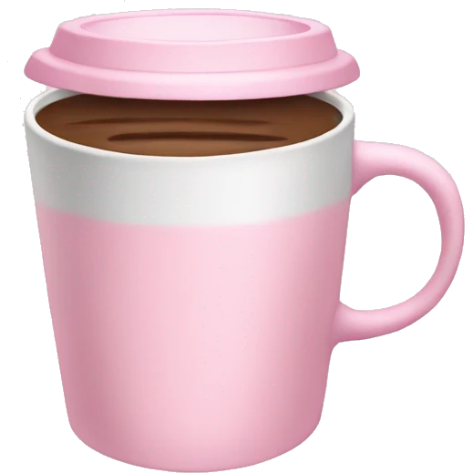 Pastel pink coffee cup emoji