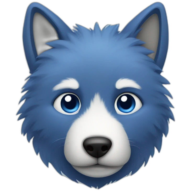 furry blue folf with IOS style emoji