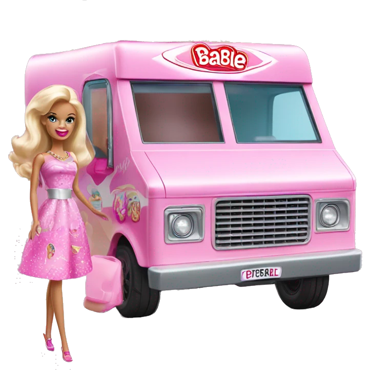 Barbie ice cream van ,2036 pearl red emoji