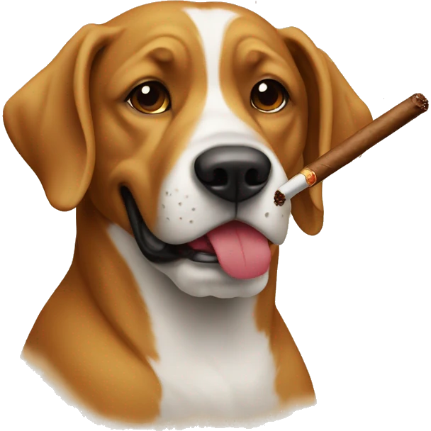 Dog with cigar emoji