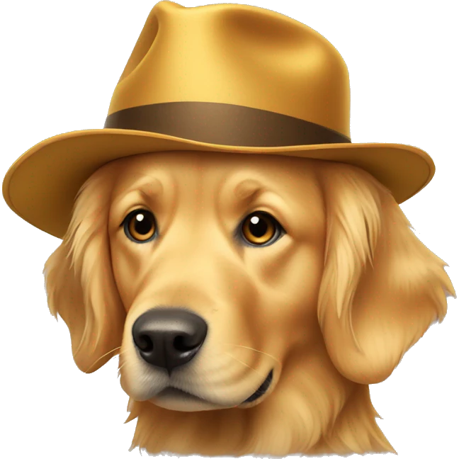 golden retriever wearing a hat emoji