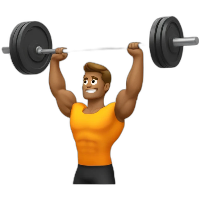Overhead barbell press exercise emoji