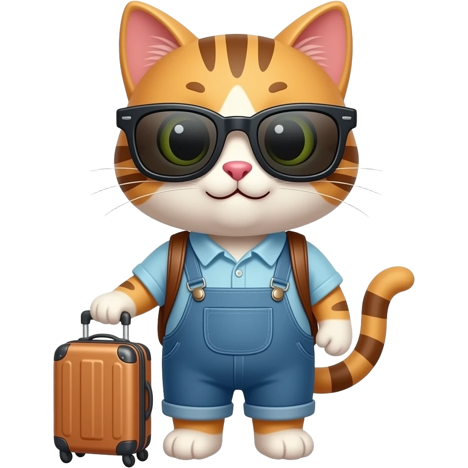 A kitty cat ready for vacation emoji