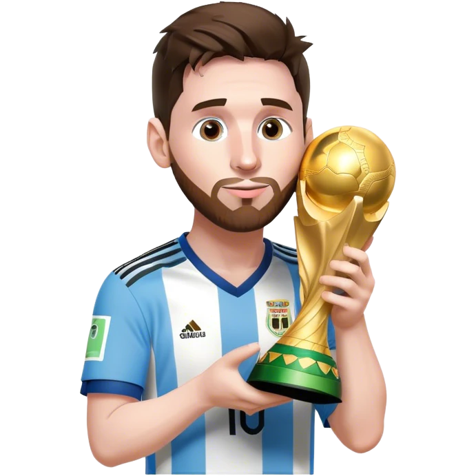 messi besando la copa mundial emoji
