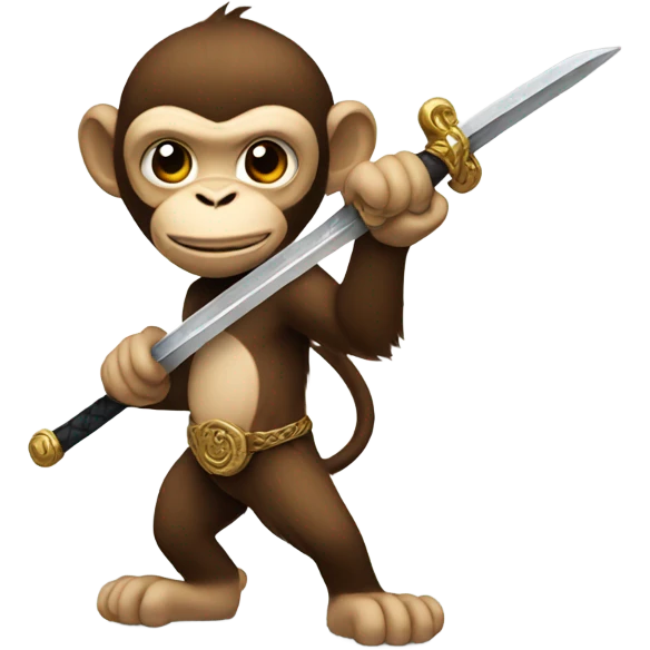 Monkey holding a sword emoji