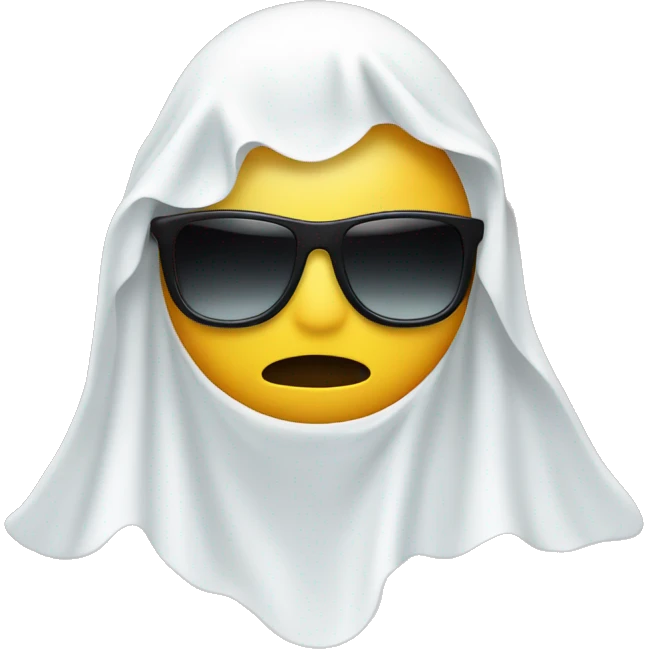 ghost with no mouth and black sunglasses emoji