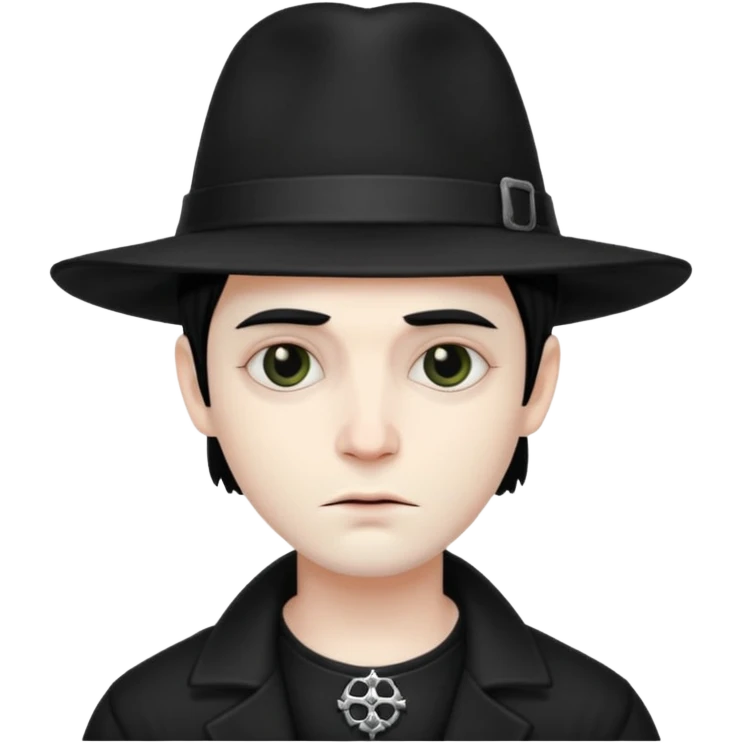 goth man in hat emoji