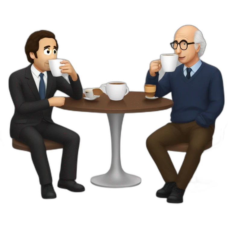 Larry David and Michael Scott drinking coffee emoji