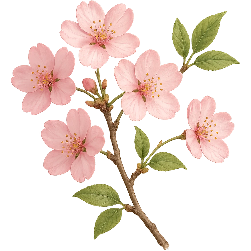 sakura branch with blossoms emoji