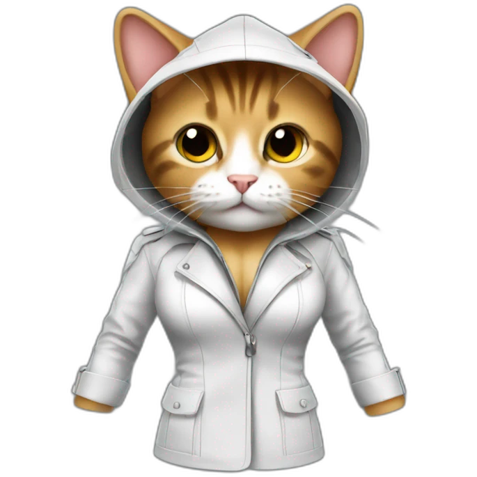 sexy cat trench suit held open emoji