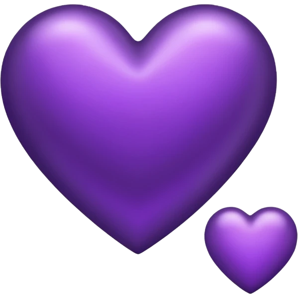 deep purple heart with a metallic finish emoji