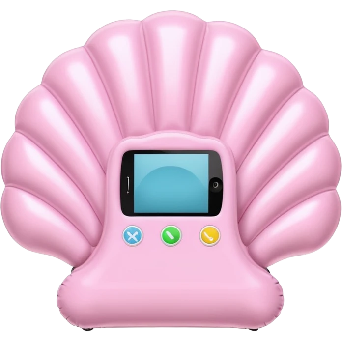 vintage rococo pale pink inflatable puffy shell phone emoji