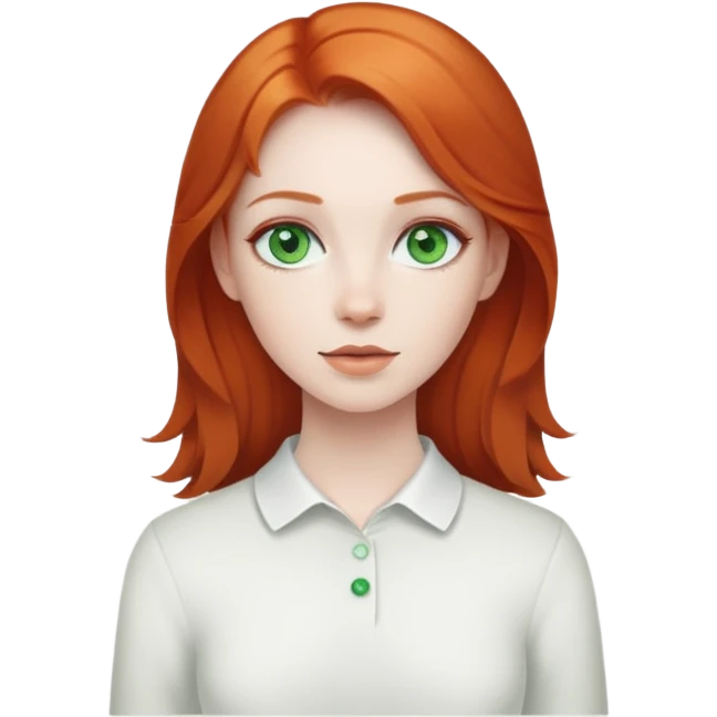 Pelirroja blanca de ojos verdes  emoji