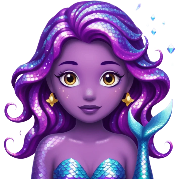 glitter purple mermiad emoji