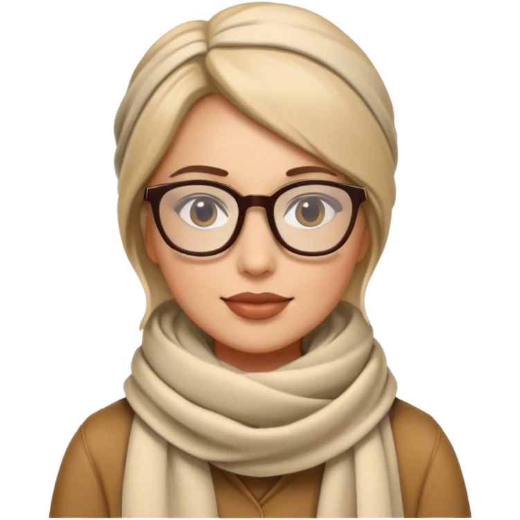 A women wearing a scarf and glasses  emoji