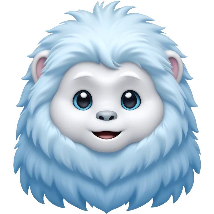 Cinematic Cute Yeti Portrait Emoji, with a charming, small, fluffy form in soft snowy whites and cool blues, featuring big, innocent eyes and a shy, gentle smile, simplified yet irresistibly endearing, highly detailed with a soft glowing outline that captures the whimsical charm of a friendly yeti ready for a cuddle! emoji
